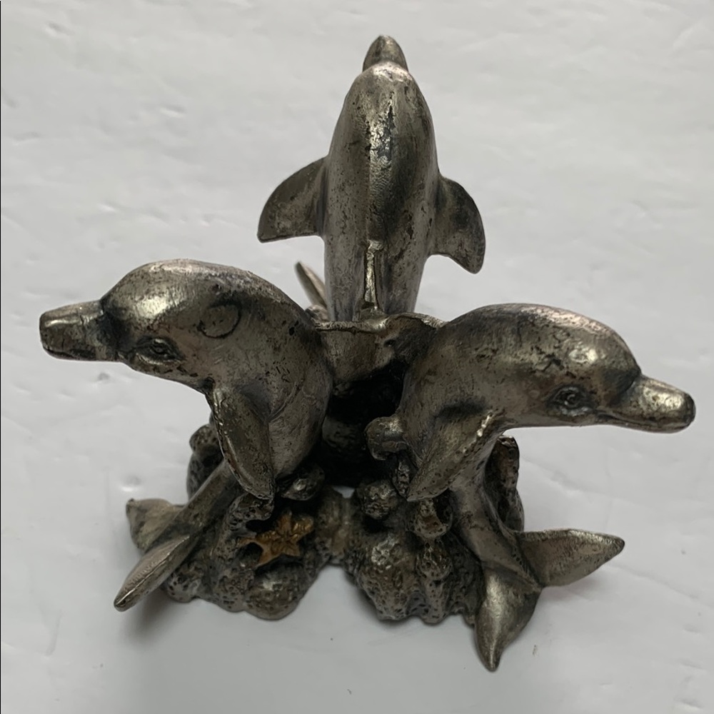 Trio of Silver Dolphins Figurine - Picture 3 of 5